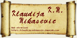 Klaudija Mikašević vizit kartica